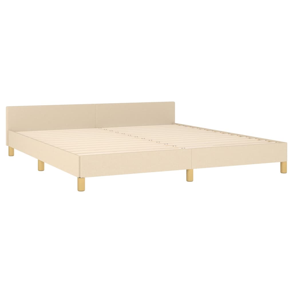 sengeramme uden madras 160x200 cm stof cremefarvet