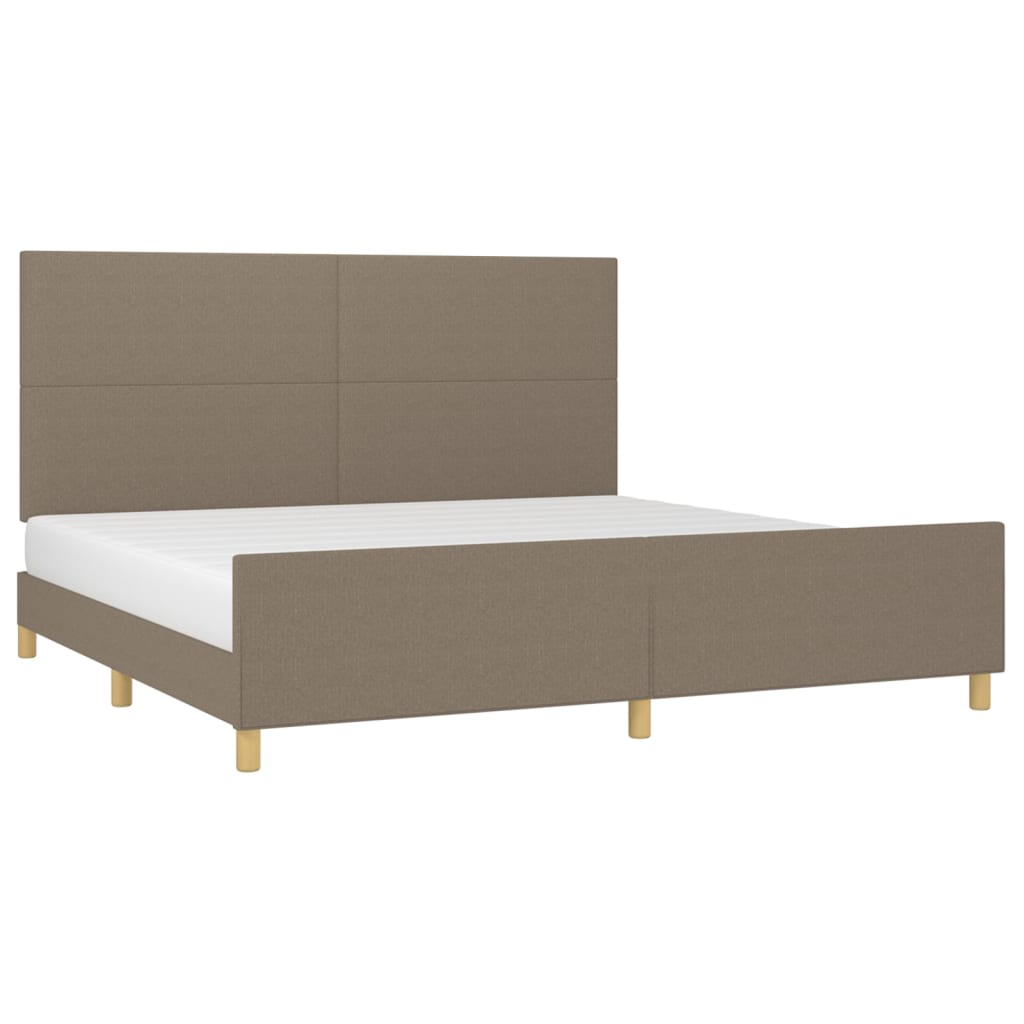 sengeramme uden madras 200x200 cm stof gråbrun