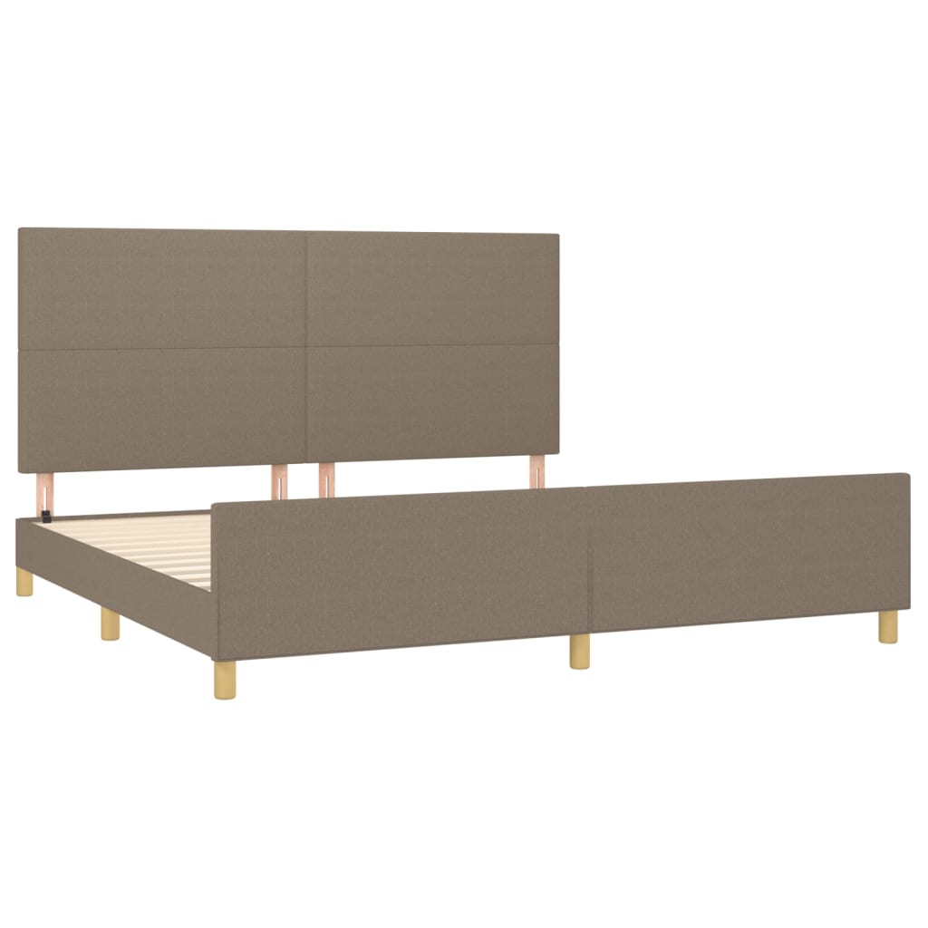 sengeramme uden madras 200x200 cm stof gråbrun
