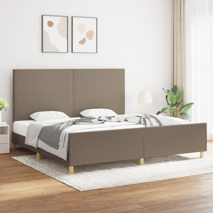 sengeramme uden madras 200x200 cm stof gråbrun
