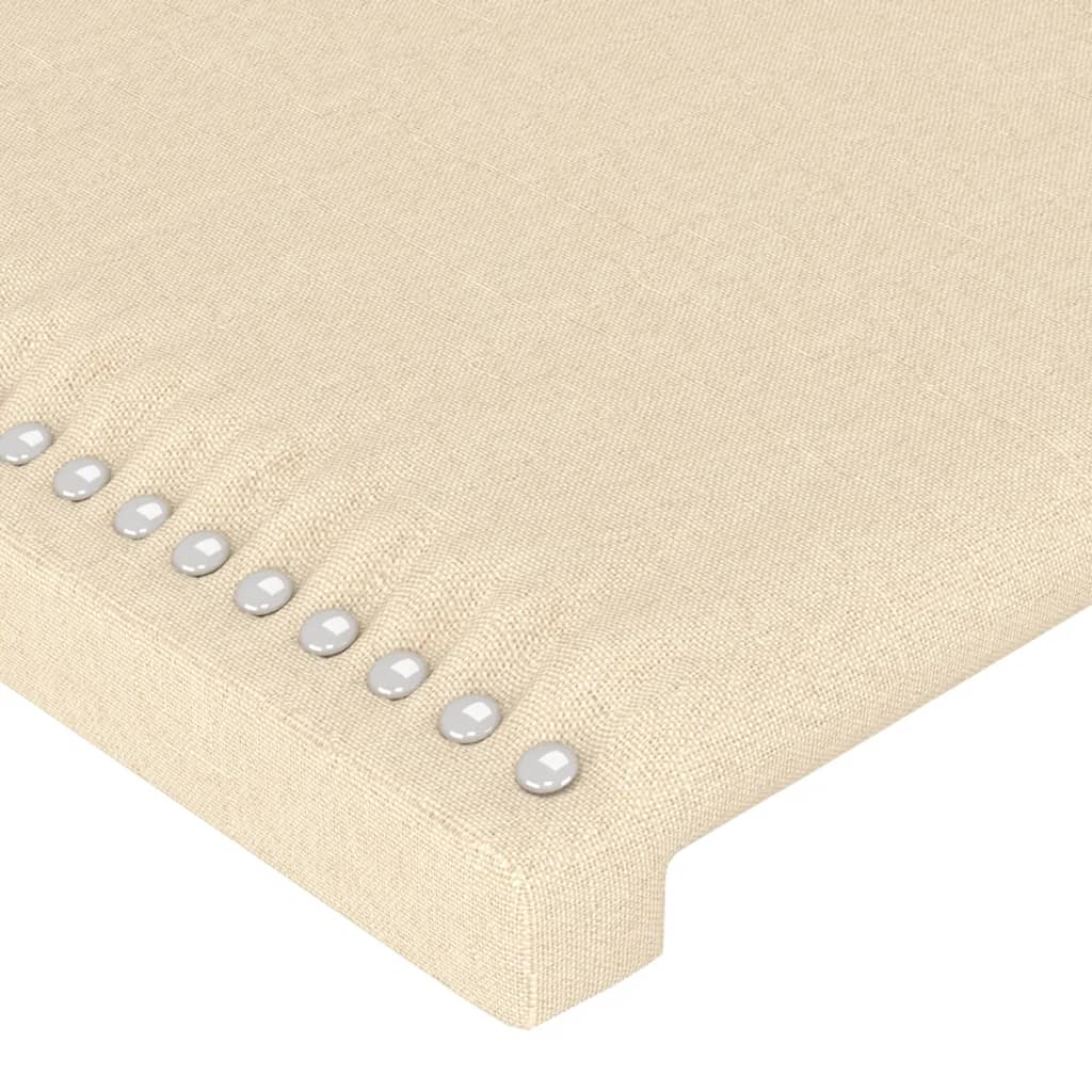 sengeramme uden madras 90x190 cm stof cremefarvet