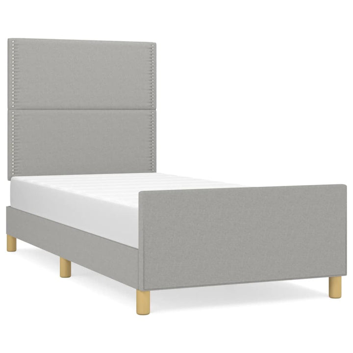 Sengeramme uden madras Lysegrå 100x200 cm Stof