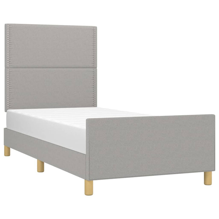 Sengeramme uden madras Lysegrå 100x200 cm Stof