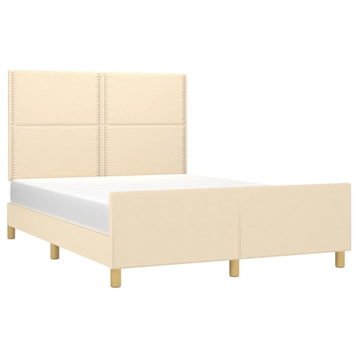 sengeramme uden madras 140x190 cm stof cremefarvet