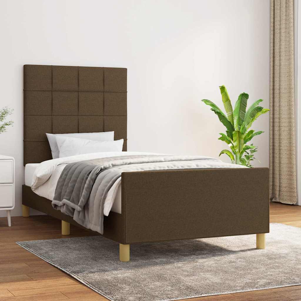 Sengeramme uden madras Mørkebrun 80x200 cm Stof