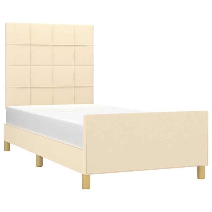 sengeramme uden madras 80x200 cm stof cremefarvet