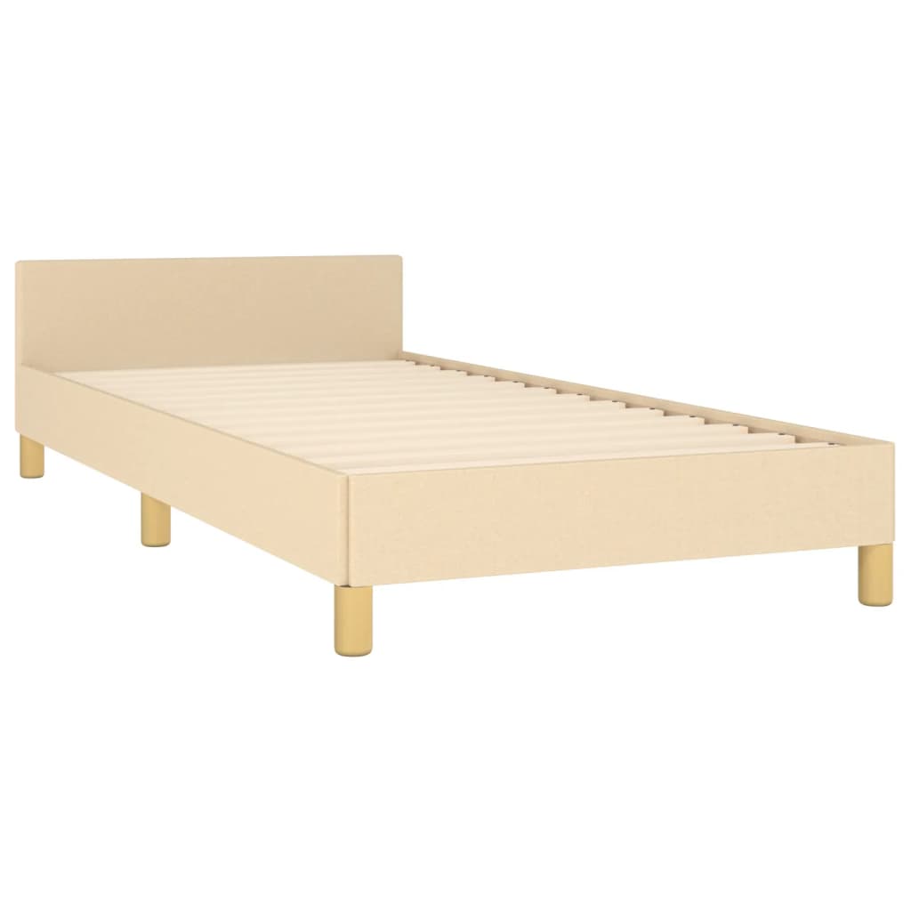 sengeramme uden madras 80x200 cm stof cremefarvet