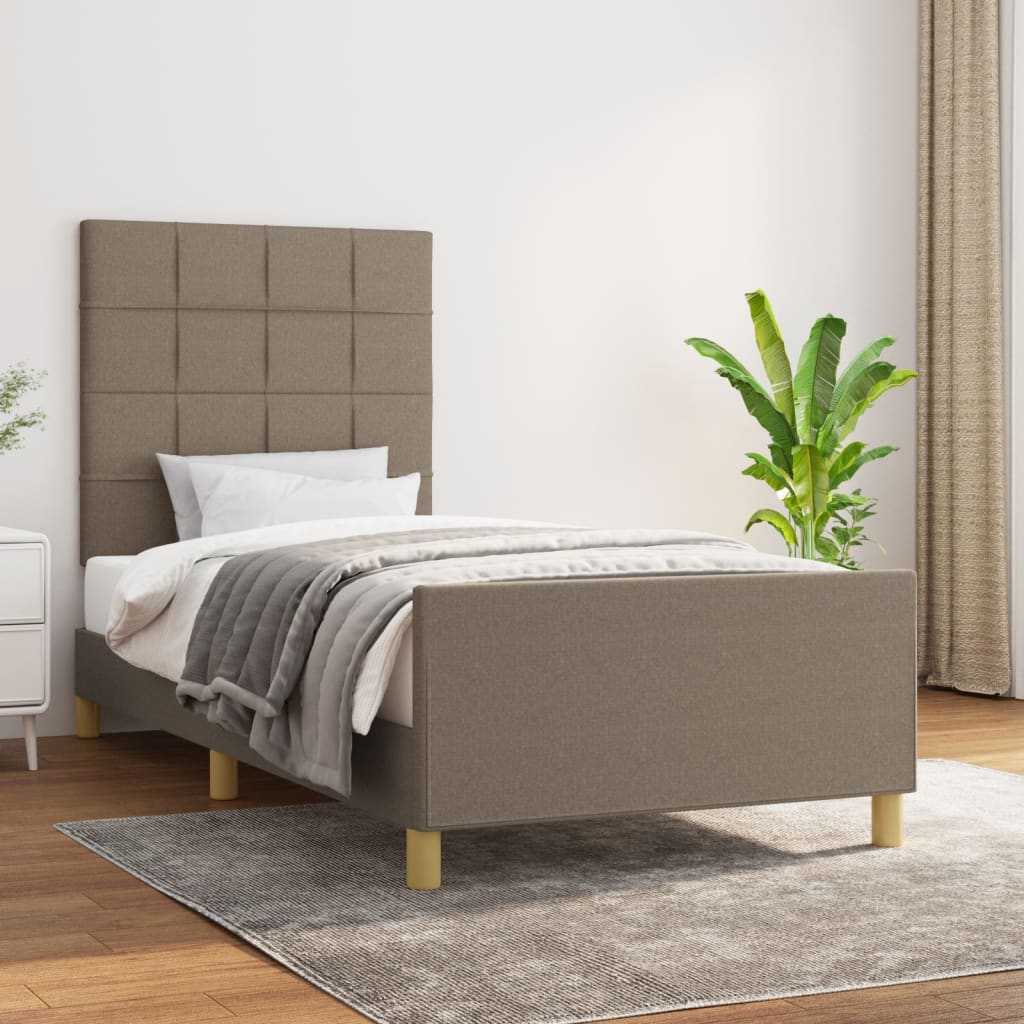sengeramme uden madras 90x200 cm stof gråbrun