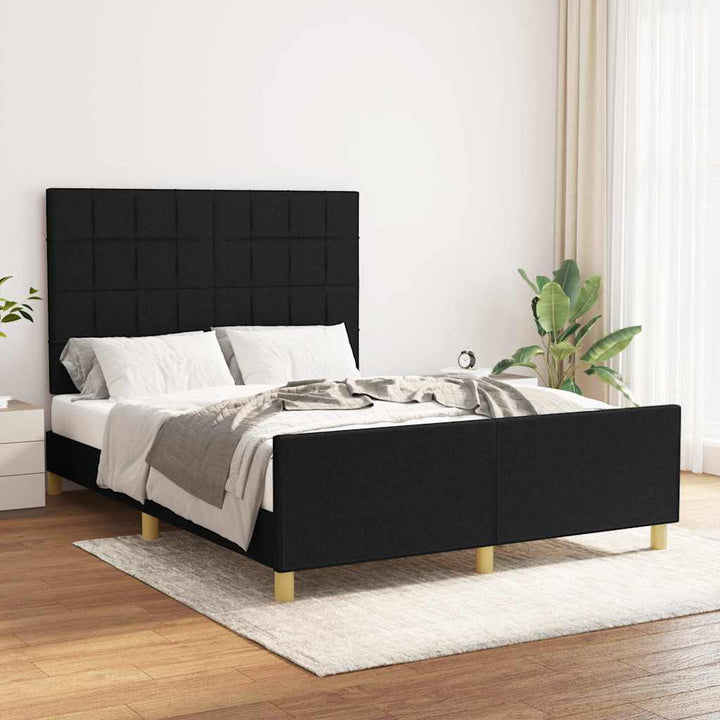 sengeramme uden madras 140x190 cm stof sort