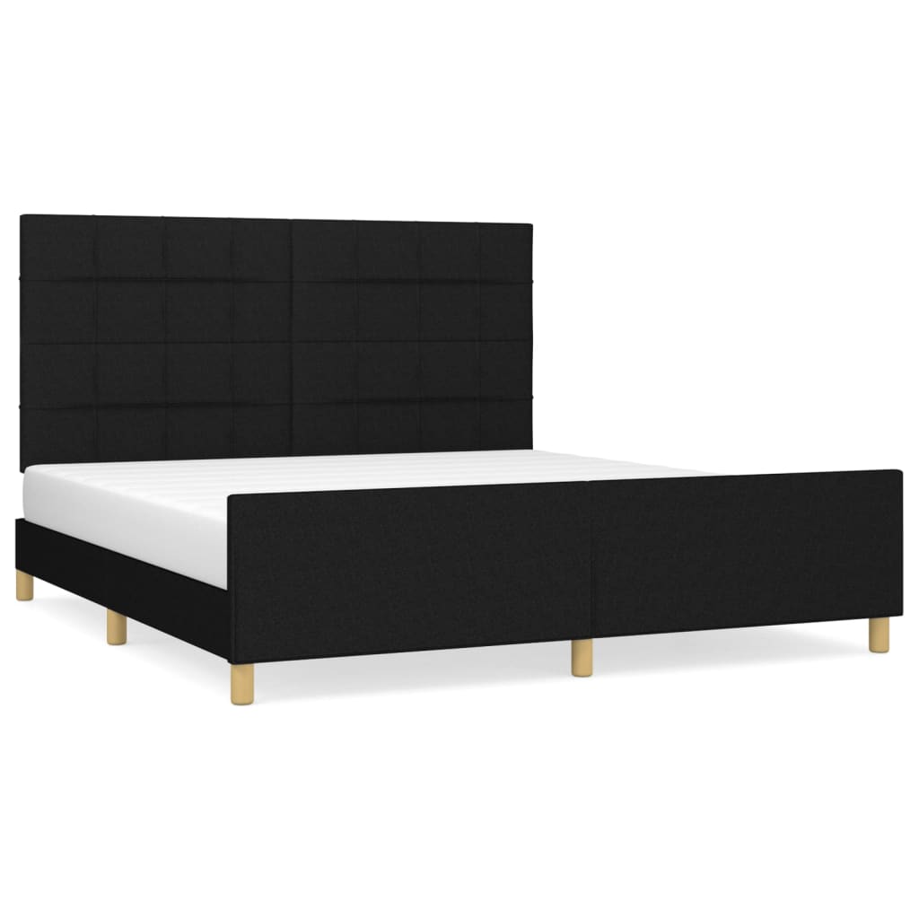 sengeramme uden madras 160x200 cm stof sort