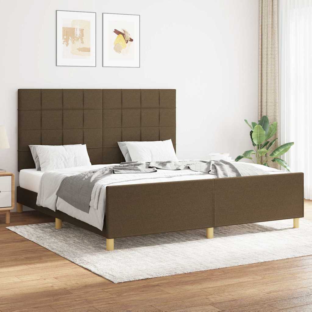 sengeramme uden madras 160x200 cm stof mørkebrun