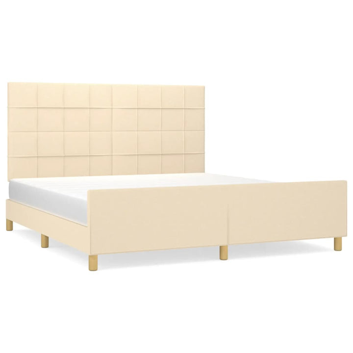 sengeramme uden madras 160x200 cm stof cremefarvet