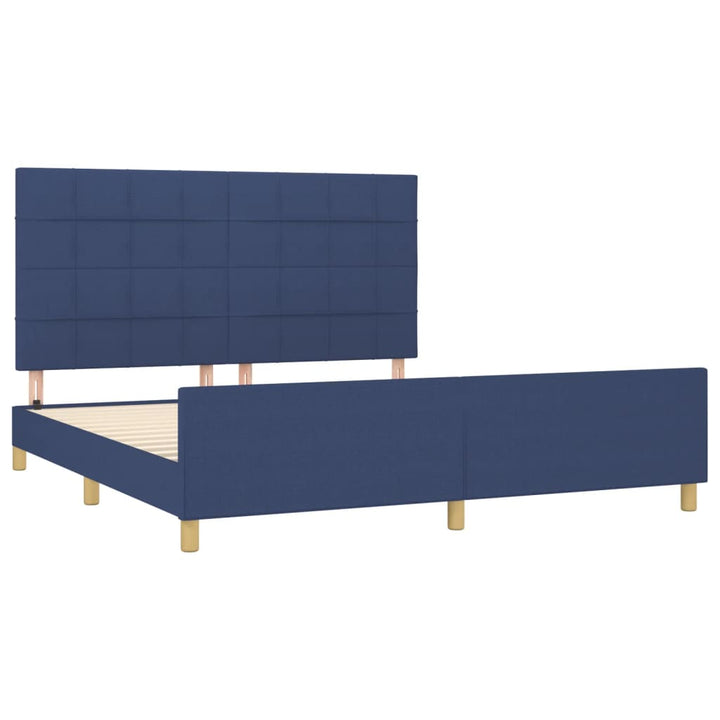 sengeramme uden madras 160x200 cm stof blå