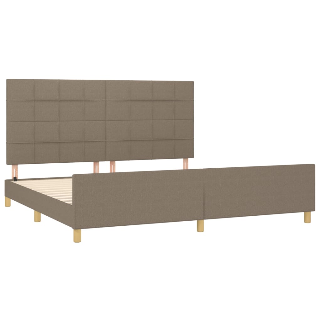 sengeramme uden madras 200x200 cm stof gråbrun