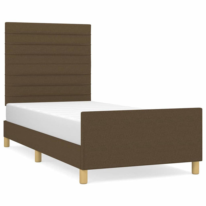Sengeramme uden madras Mørkebrun 80x200 cm Stof