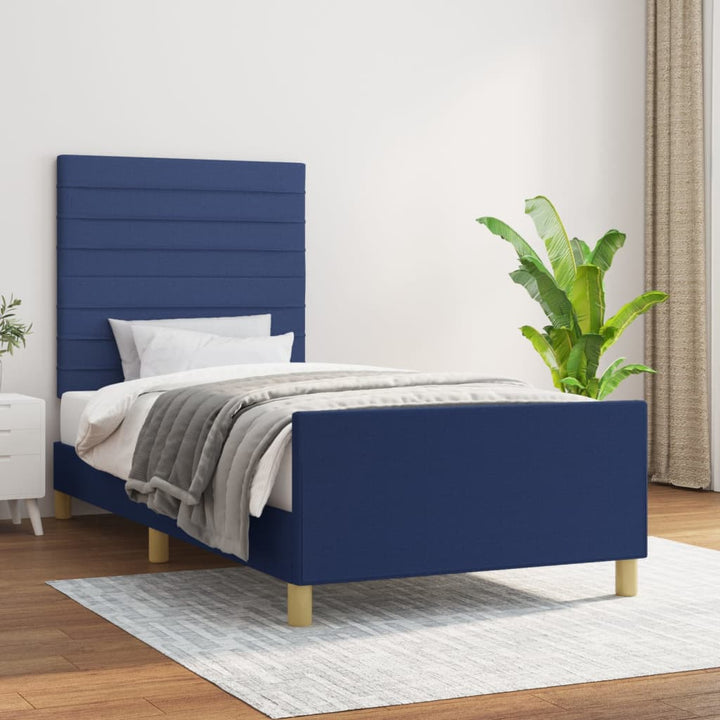 sengeramme uden madras 90x200 cm stof blå