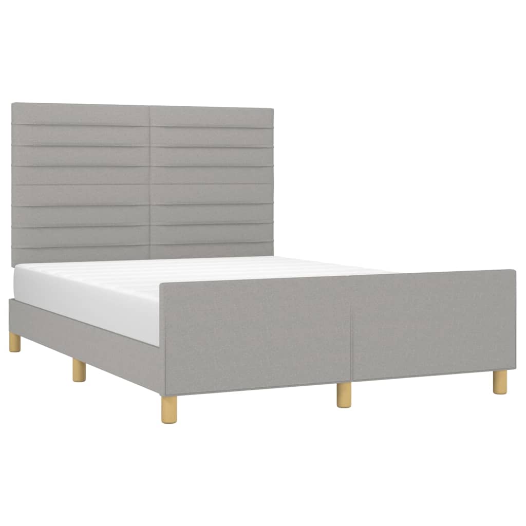 sengeramme uden madras 140x190 cm stof lysegrå