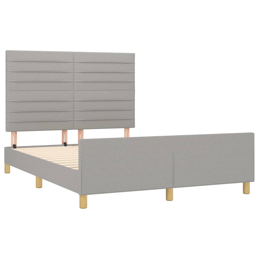 sengeramme uden madras 140x190 cm stof lysegrå