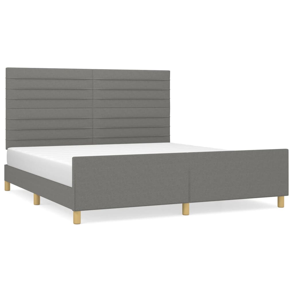 sengeramme uden madras 160x200 cm stof mørkegrå
