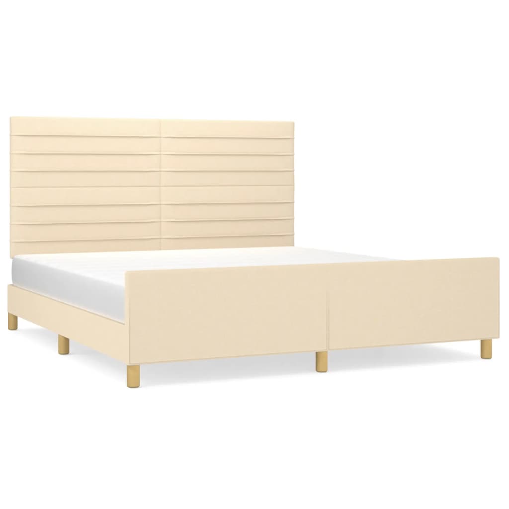 sengeramme uden madras 180x200 cm stof cremefarvet