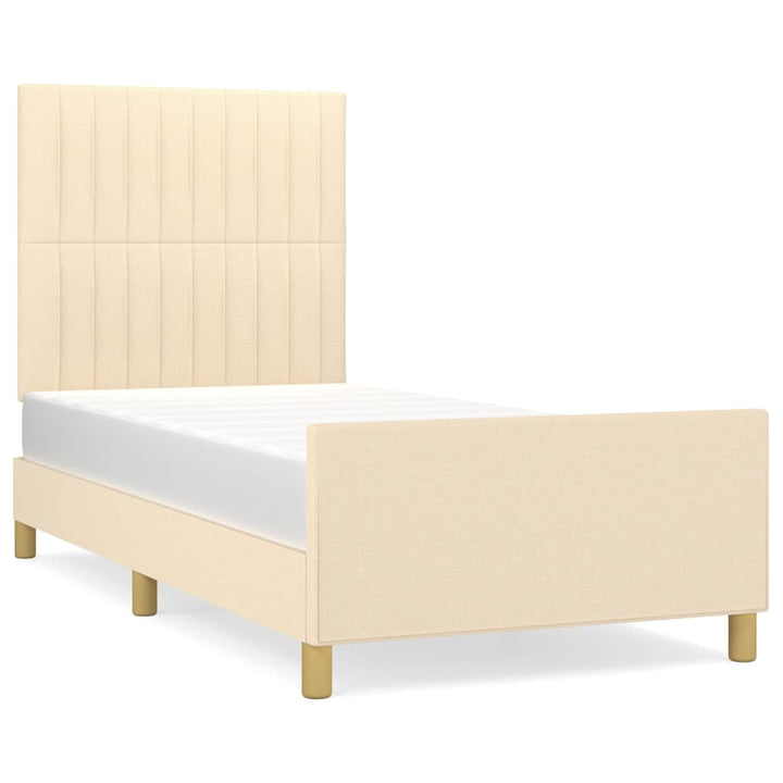 sengeramme uden madras 80x200 cm stof cremefarvet