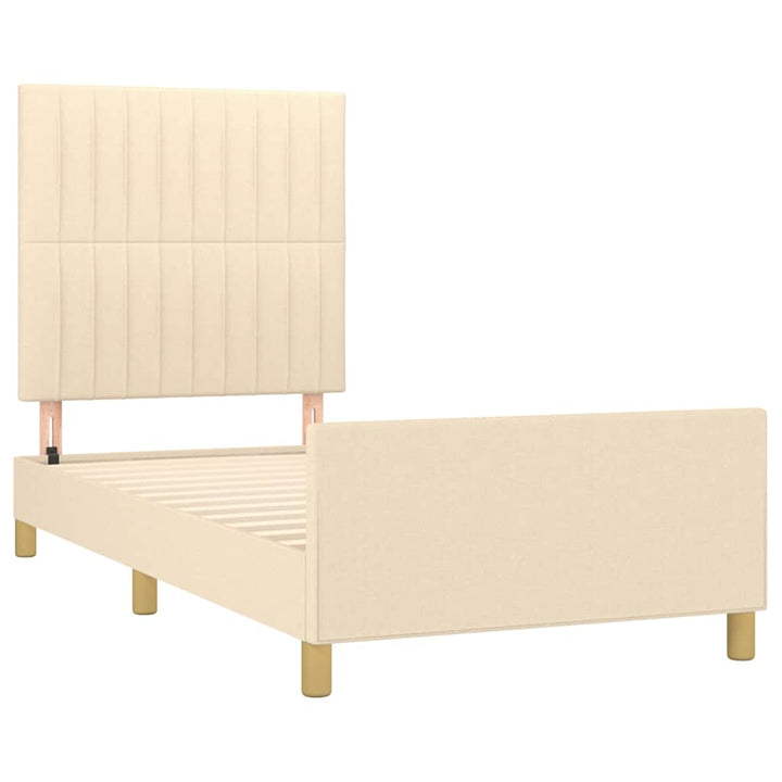 sengeramme uden madras 80x200 cm stof cremefarvet