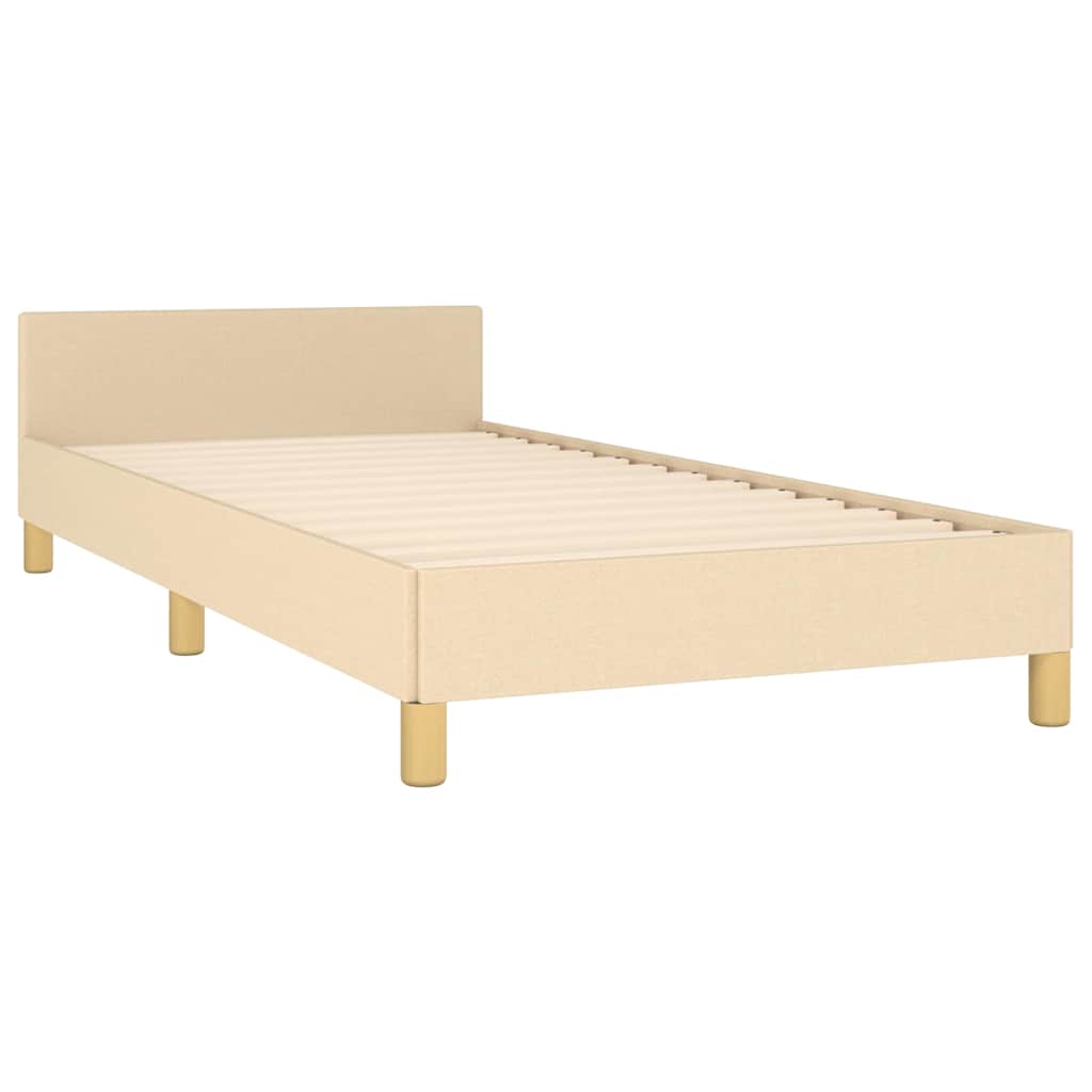 sengeramme uden madras 80x200 cm stof cremefarvet