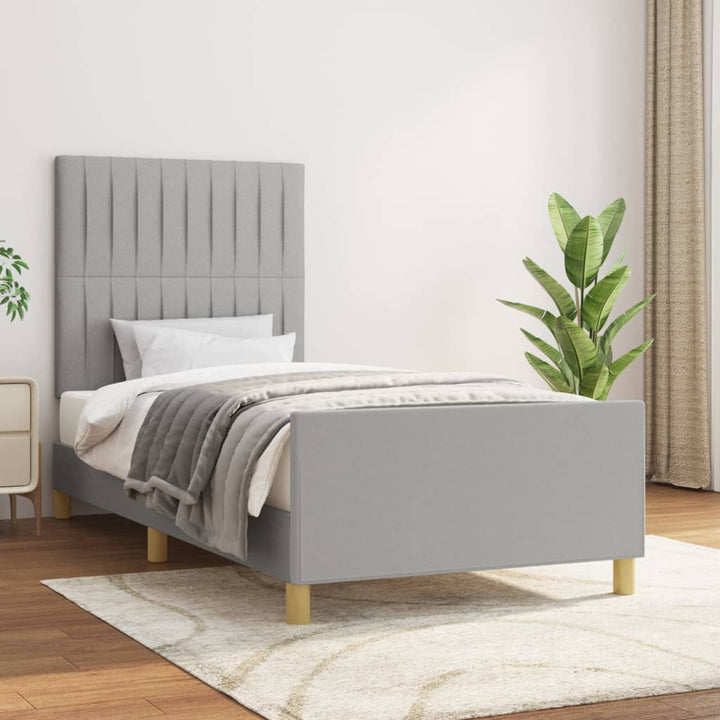 Sengeramme uden madras Lysegrå 90x200 cm Stof