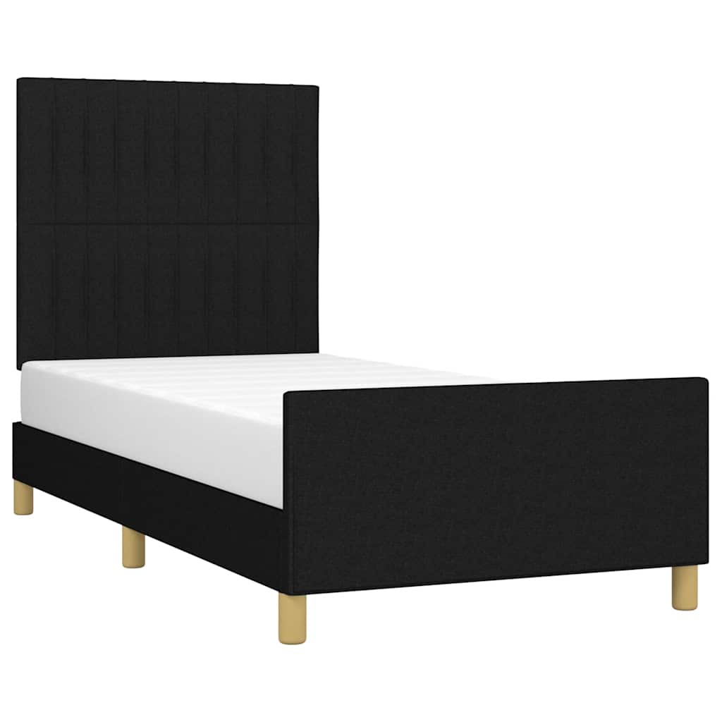 sengeramme uden madras 90x200 cm stof sort