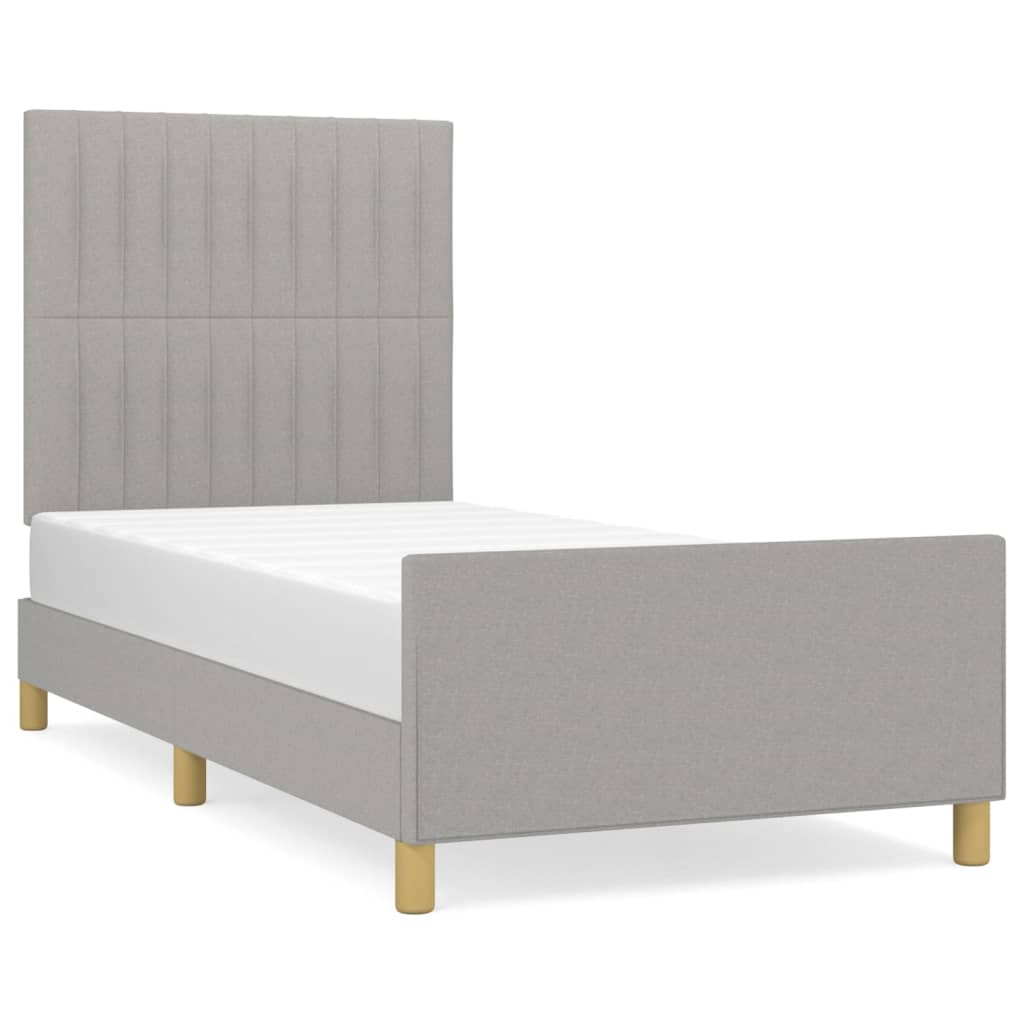 Sengeramme uden madras Lysegrå 100x200 cm Stof