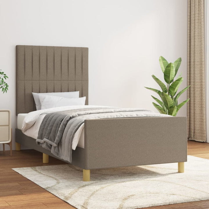 Sengeramme uden madras Taupe 100x200 cm Stof