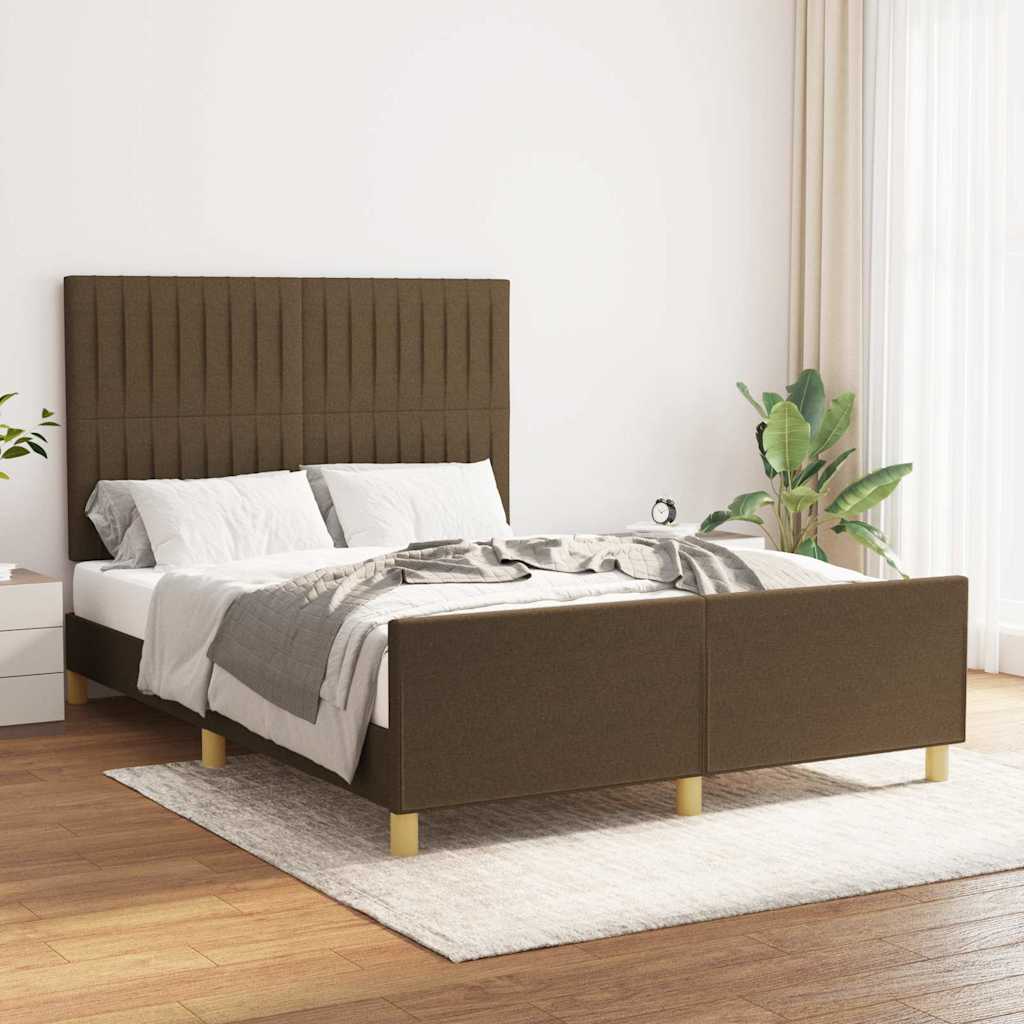 sengeramme uden madras 140x200 cm stof mørkebrun
