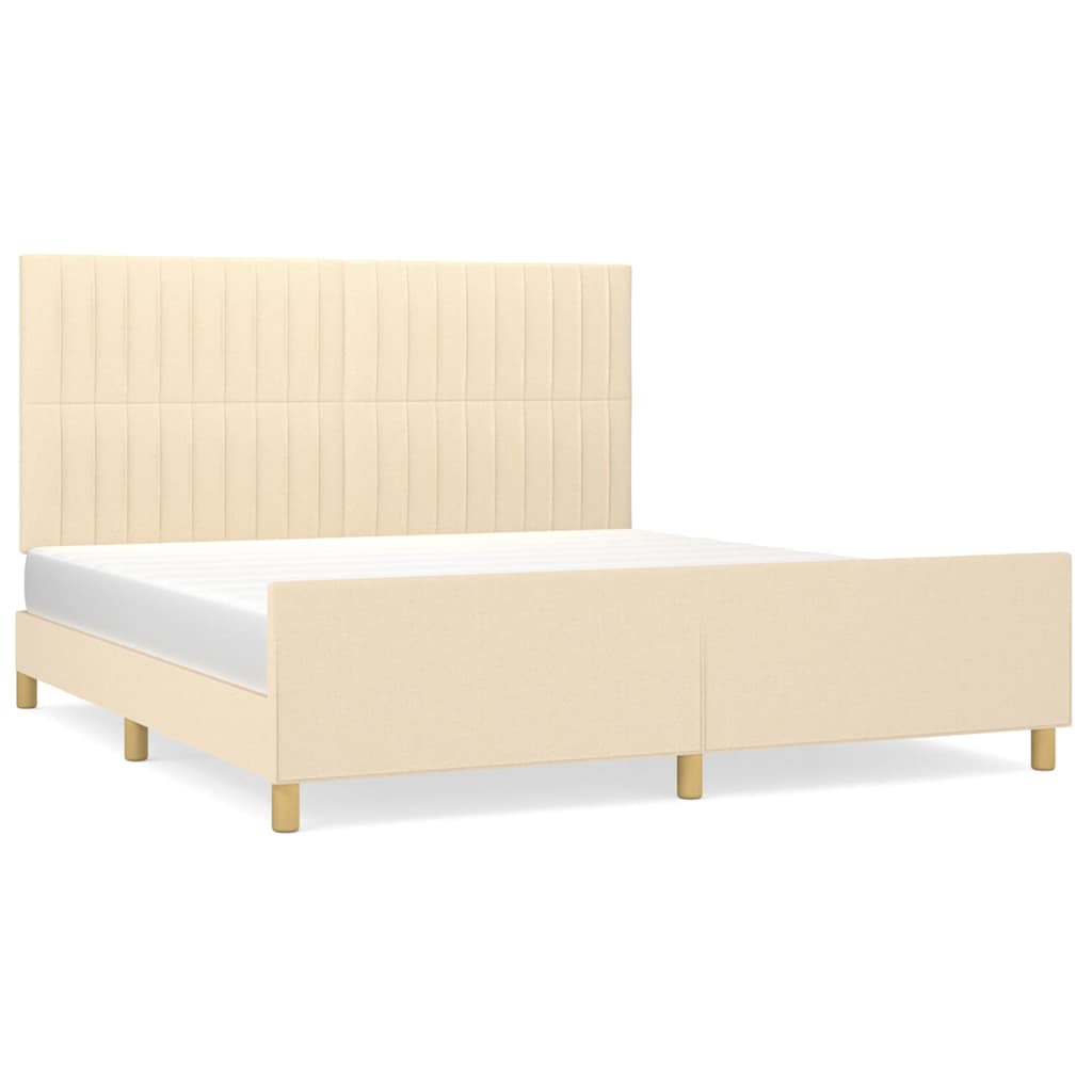 sengeramme uden madras 160x200 cm stof cremefarvet
