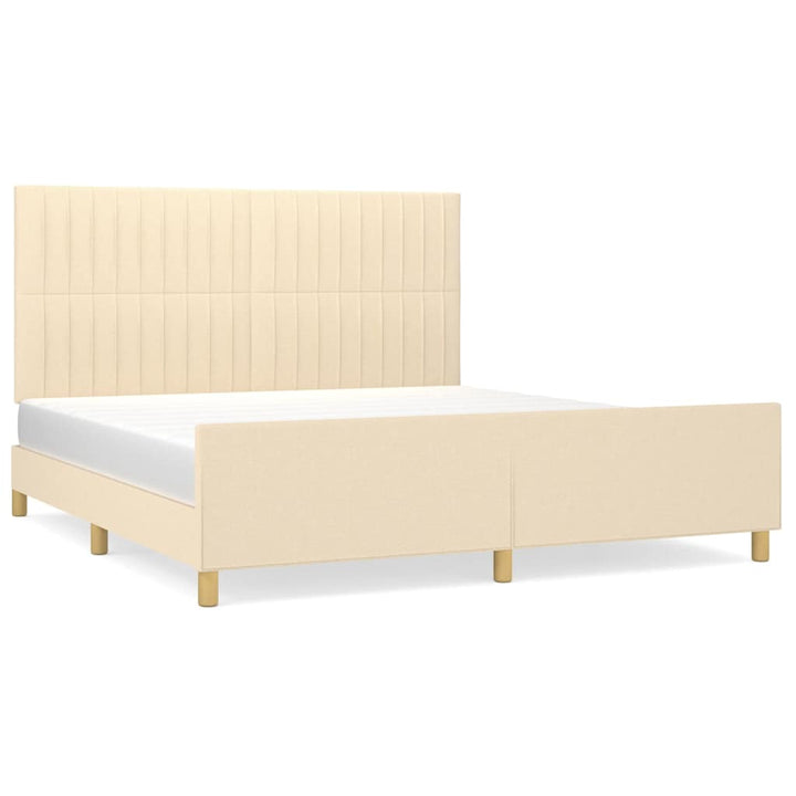 sengeramme uden madras 160x200 cm stof cremefarvet