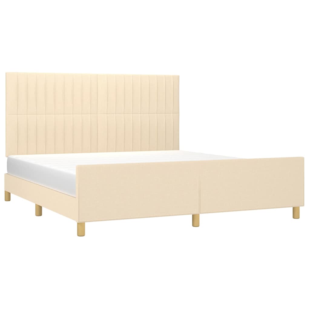 sengeramme uden madras 160x200 cm stof cremefarvet