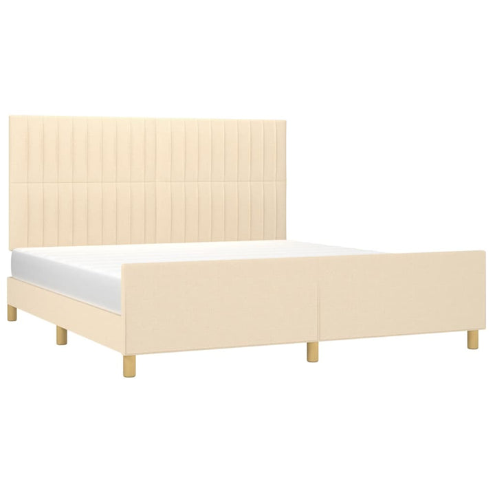 sengeramme uden madras 160x200 cm stof cremefarvet