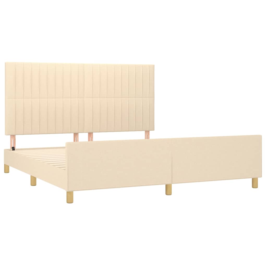 sengeramme uden madras 160x200 cm stof cremefarvet