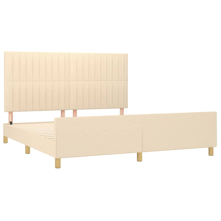 sengeramme uden madras 160x200 cm stof cremefarvet