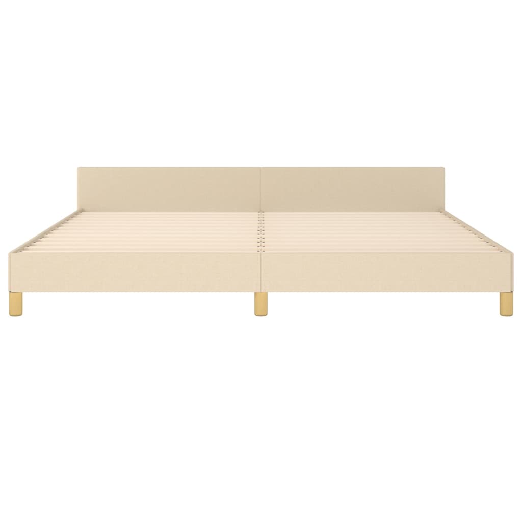 sengeramme uden madras 200x200 cm stof cremefarvet