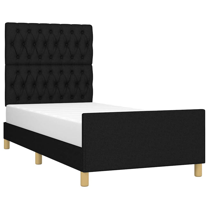 sengeramme uden madras 90x190 cm stof sort