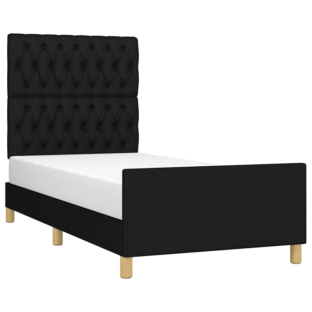 sengeramme uden madras 90x200 cm stof sort