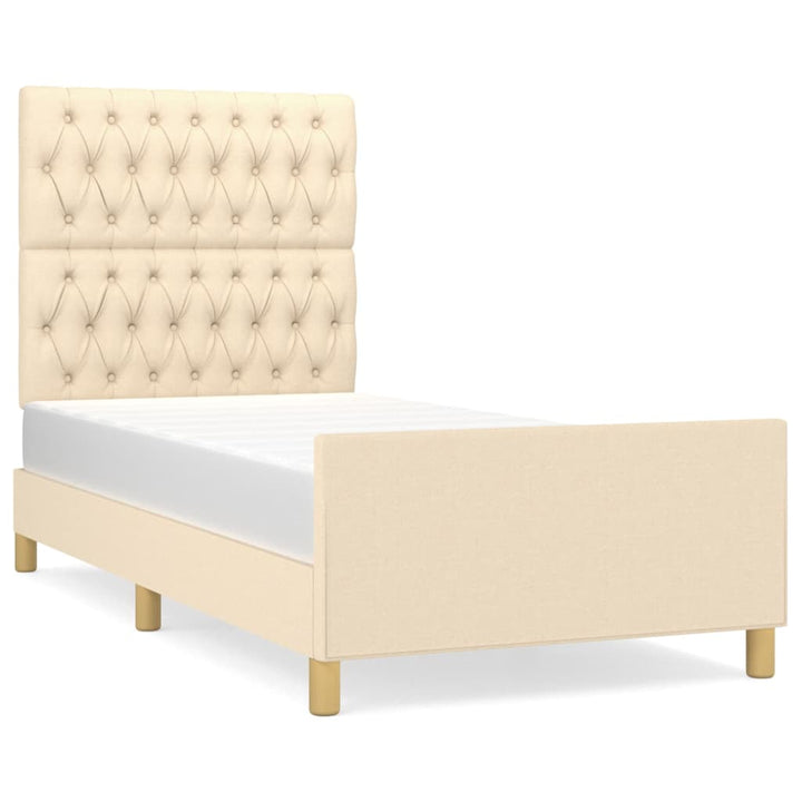 Sengeramme uden madras Creme 100x200 cm Stof
