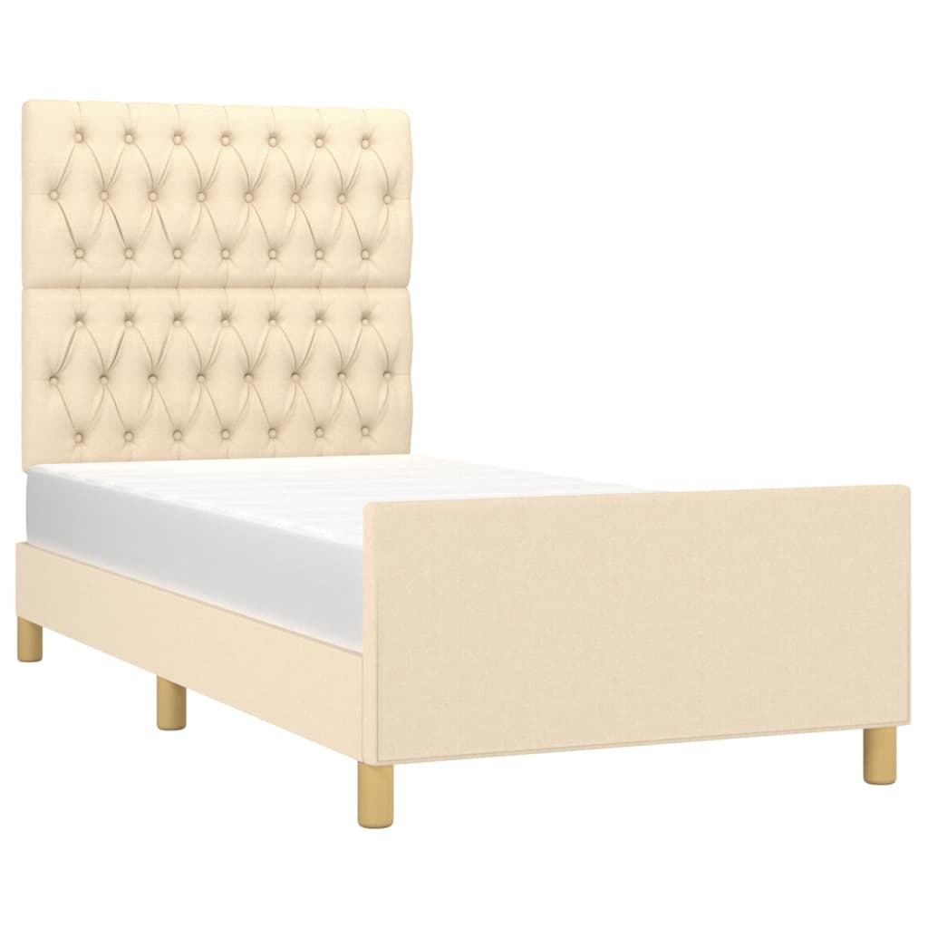 Sengeramme uden madras Creme 100x200 cm Stof