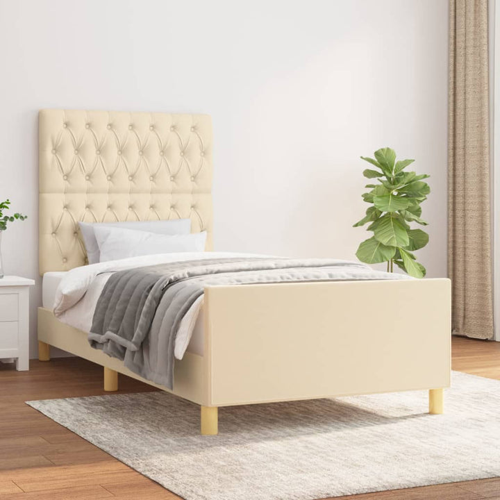 Sengeramme uden madras Creme 100x200 cm Stof