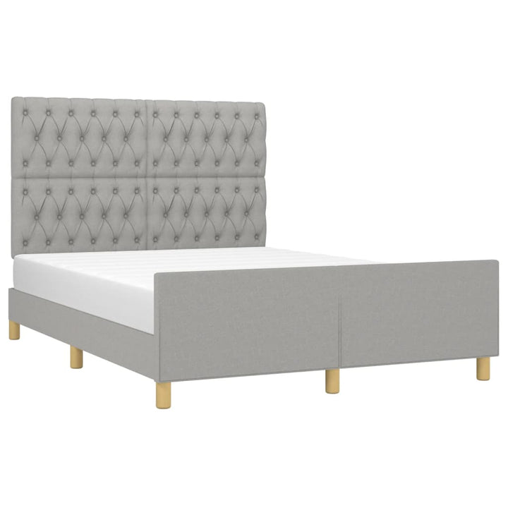 sengeramme uden madras 140x190 cm stof lysegrå