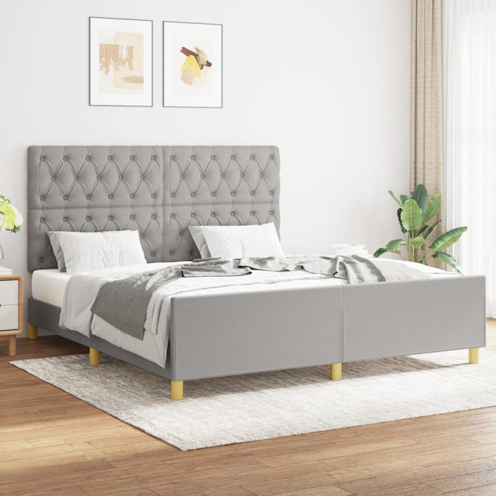 sengeramme uden madras 160x200 cm stof lysegrå