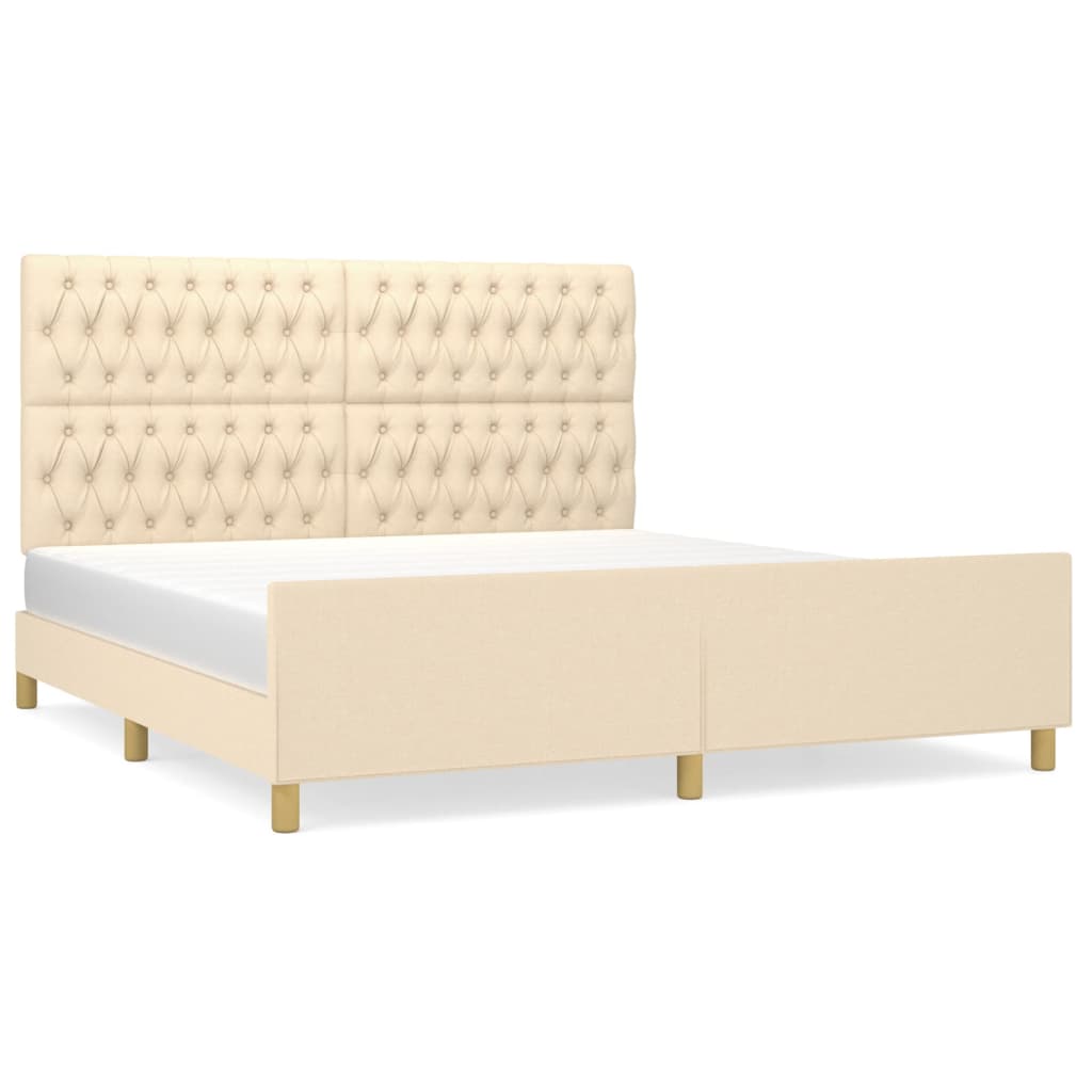 sengeramme uden madras 180x200 cm stof cremefarvet