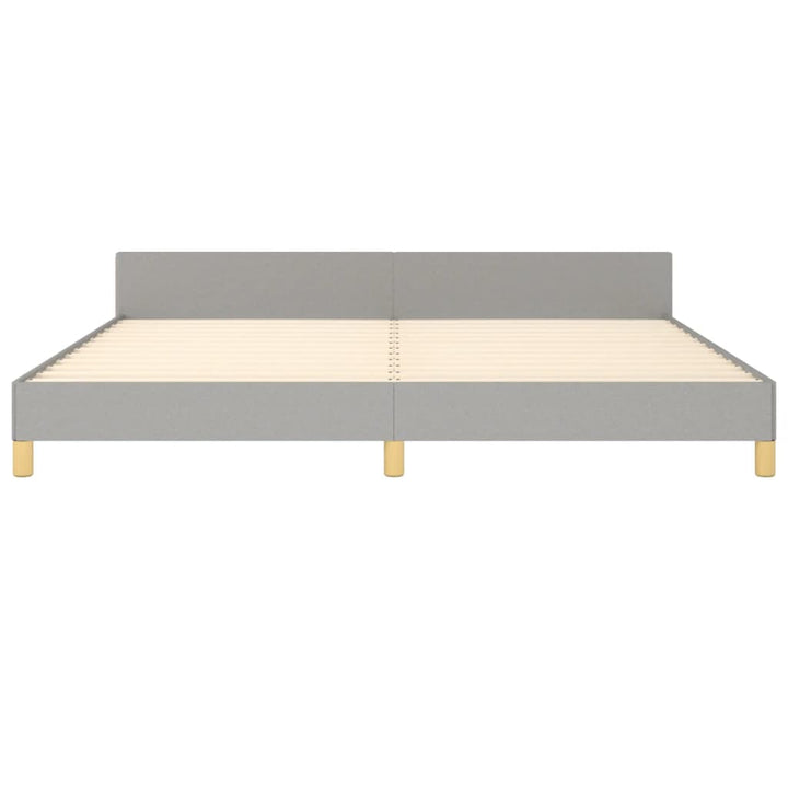 sengeramme med sengegavl 200x200 cm stof lysegrå