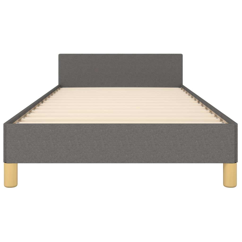 sengeramme med sengegavl 80x200cm stof mørkegrå