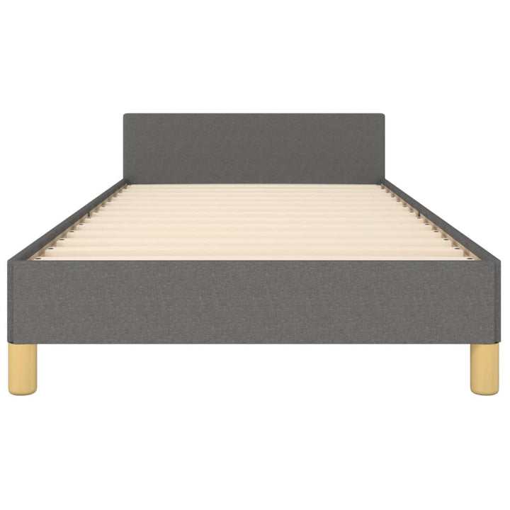 sengeramme med sengegavl 80x200cm stof mørkegrå
